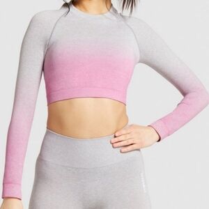 Gymshark Adapt Ombre Seamless Long Sleeve Crop Top Small